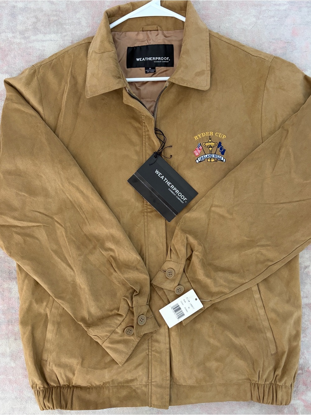 Vintage 2004 Ryder Cup Oakland Hills Golf Jacket Weatherproof Tan Medium NWT